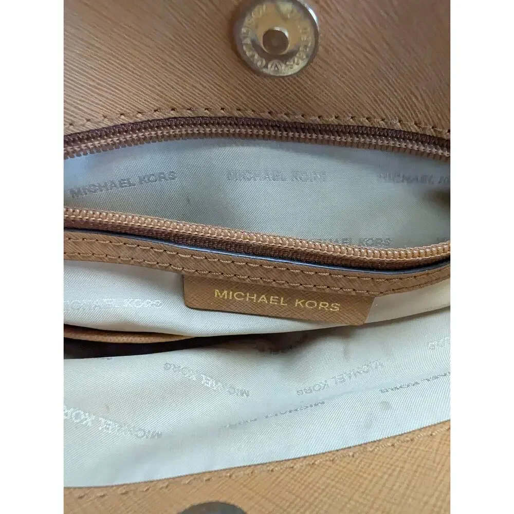 Michael Kors Signature Savannah Large Satchel Brown Acorn Gold Womens Handbag